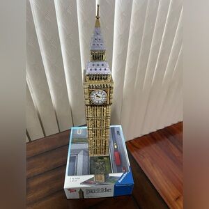 3D Puzzle Big Ben London , plastic pieces sturdy no glue needed for 12+